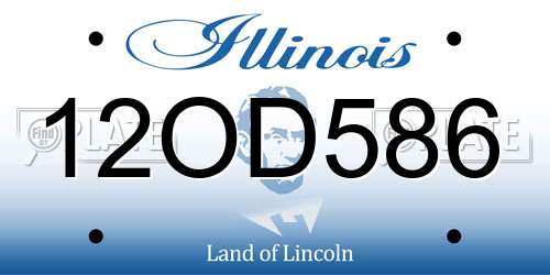 12OD586 Illinois License Plate