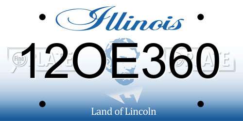 12OE360 Illinois License Plate