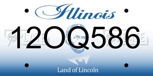 12OQ586 Illinois License Plate