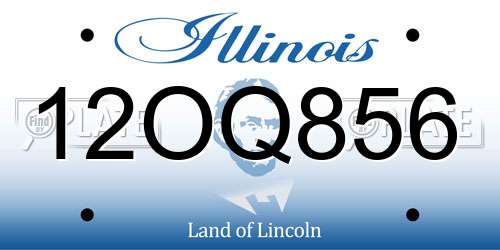 12OQ856 Illinois License Plate