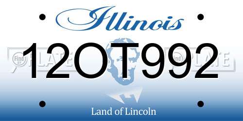 12OT992 Illinois License Plate