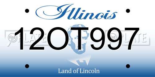 12OT997 Illinois License Plate