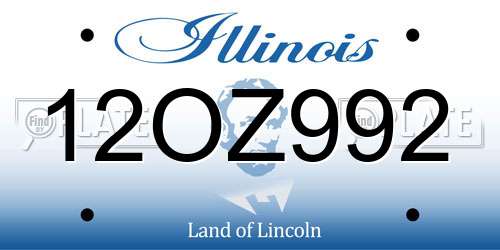 12OZ992 Illinois License Plate