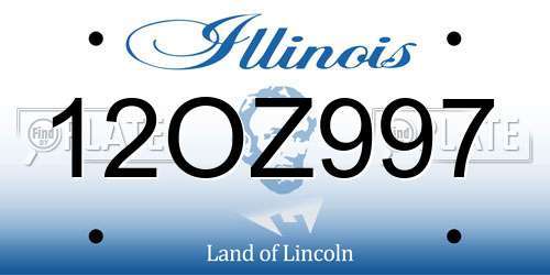 12OZ997 Illinois License Plate