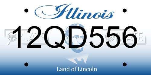 12QD556 Illinois License Plate