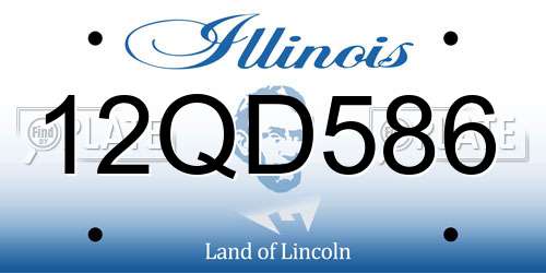 12QD586 Illinois License Plate