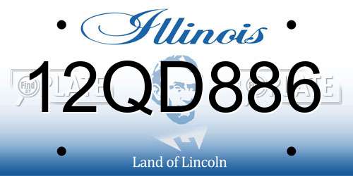 12QD886 Illinois License Plate