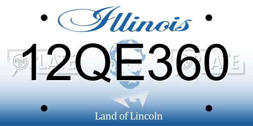 12QE360 Illinois License Plate