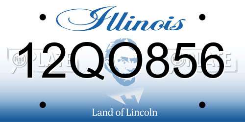12QO856 Illinois License Plate