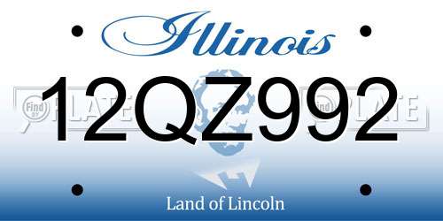 12QZ992 Illinois License Plate