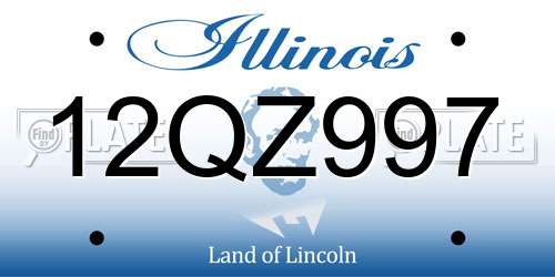 12QZ997 Illinois License Plate