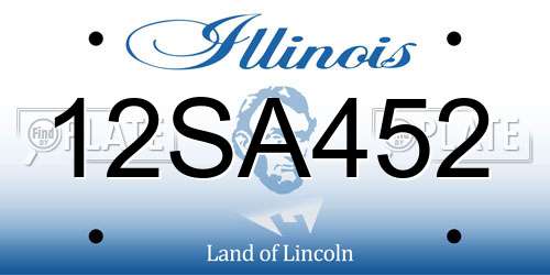 12SA452 Illinois License Plate