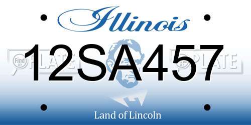 12SA457 Illinois License Plate