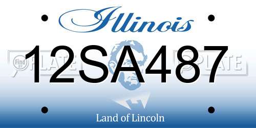 12SA487 Illinois License Plate
