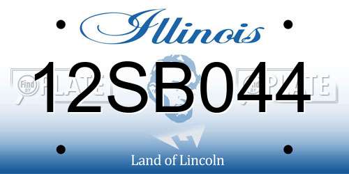 12SB044 Illinois License Plate
