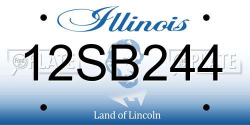 12SB244 Illinois License Plate