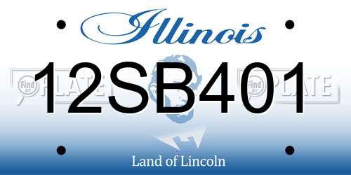 12SB401 Illinois License Plate