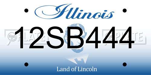 12SB444 Illinois License Plate