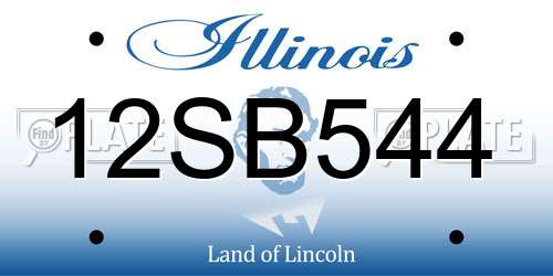 12SB544 Illinois License Plate