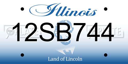 12SB744 Illinois License Plate
