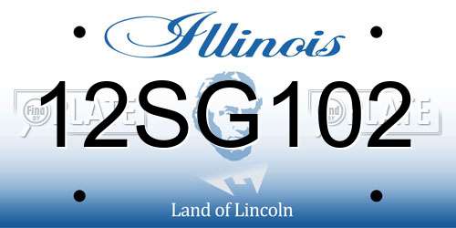 12SG102 Illinois License Plate
