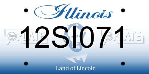 12SI071 Illinois License Plate