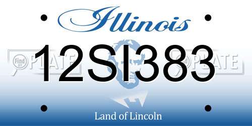 12SI383 Illinois License Plate