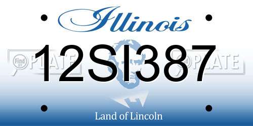 12SI387 Illinois License Plate