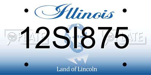 12SI875 Illinois License Plate