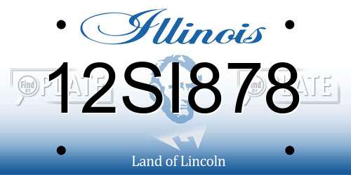 12SI878 Illinois License Plate