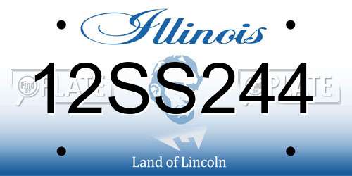 12SS244 Illinois License Plate