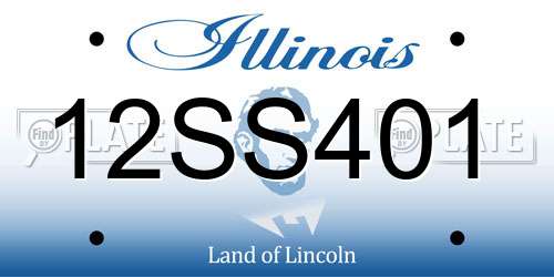 12SS401 Illinois License Plate