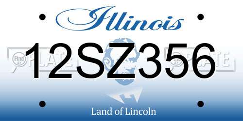 12SZ356 Illinois License Plate