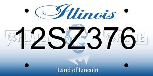12SZ376 Illinois License Plate