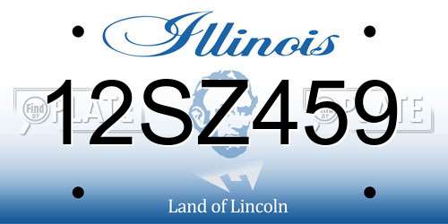 12SZ459 Illinois License Plate