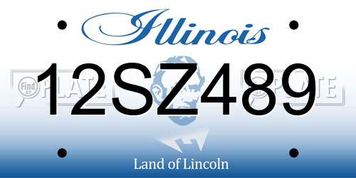12SZ489 Illinois License Plate
