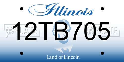 12TB705 Illinois License Plate