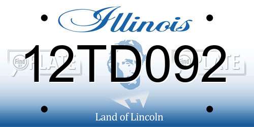 12TD092 Illinois License Plate