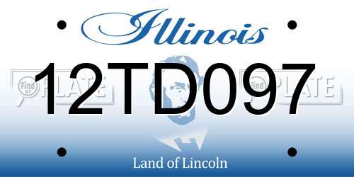 12TD097 Illinois License Plate