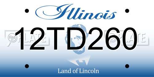 12TD260 Illinois License Plate