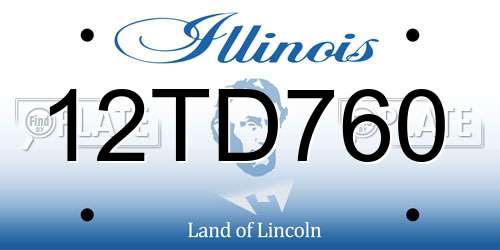 12TD760 Illinois License Plate