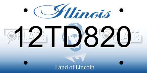 12TD820 Illinois License Plate