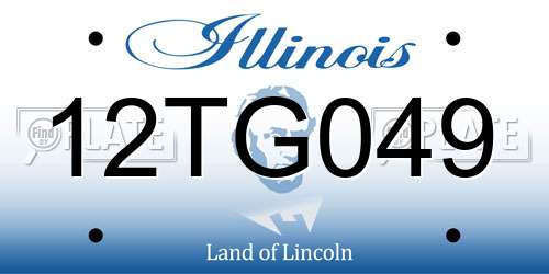 12TG049 Illinois License Plate