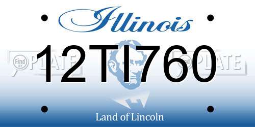 12TI760 Illinois License Plate