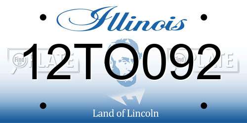 12TO092 Illinois License Plate