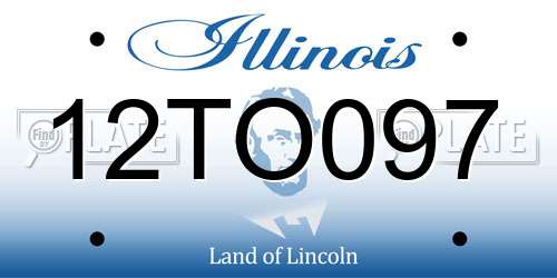 12TO097 Illinois License Plate