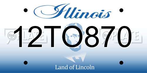 12TO870 Illinois License Plate