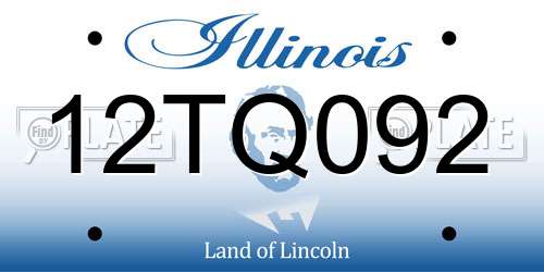 12TQ092 Illinois License Plate