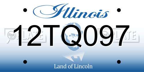 12TQ097 Illinois License Plate