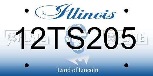 12TS205 Illinois License Plate